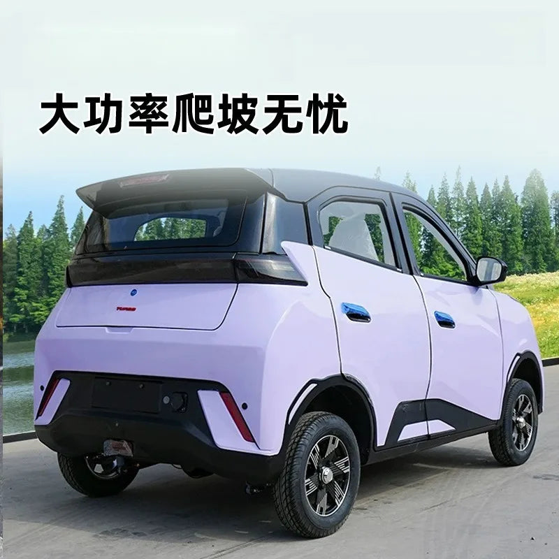 Four-wheeled electric vehicle adult new energy elderly women household transportation oil and electricity dual-purpose closed el